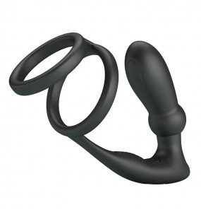 PRETTY LOVE - Emoni Vibrating Penis Sleeve Ring (Chargeable - Black)